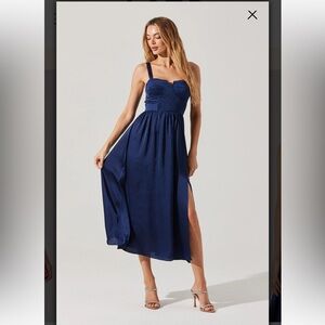 Pleated Bustier Midi Dress